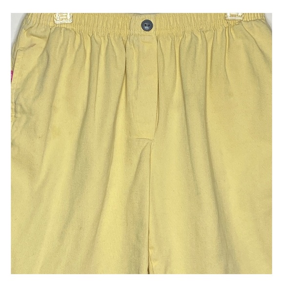 Woman Within Women’s Long Shorts Plus Sz 14W Bright Yellow Elastic Waist Pockets - Picture 3 of 8
